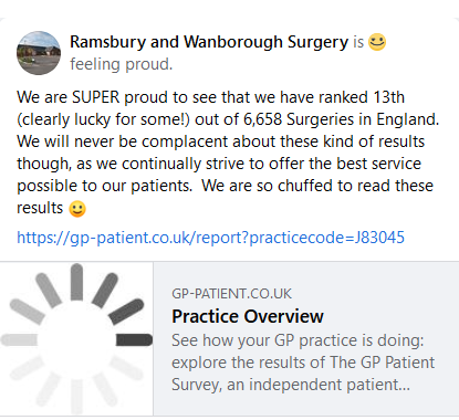 Ramsbury Surgery Feeling Proud