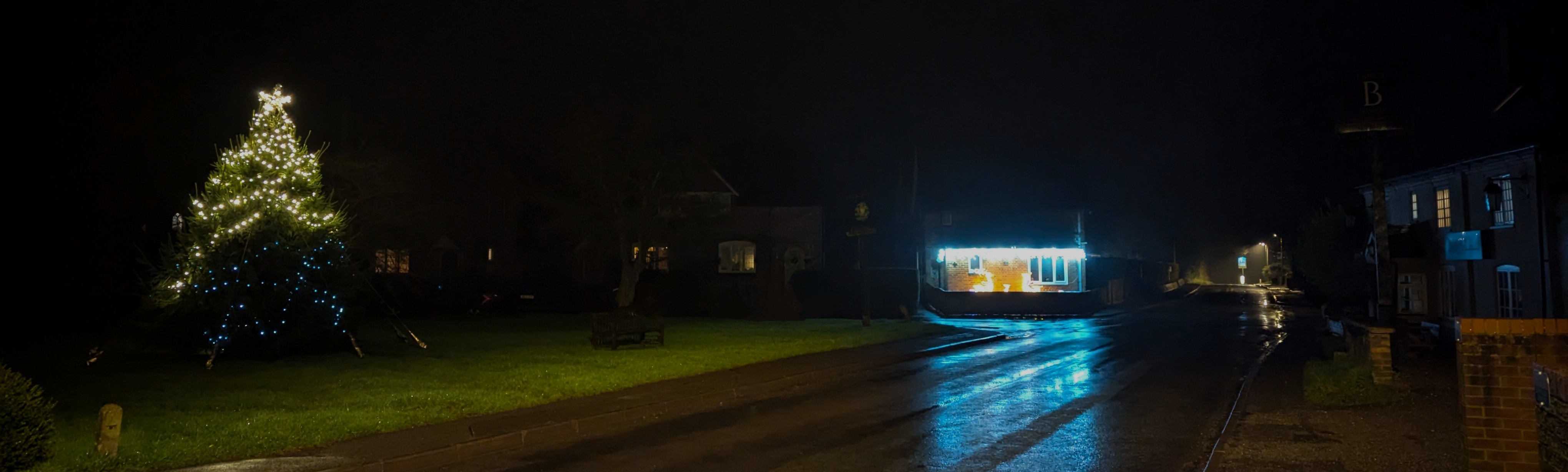 Ermin Street through Baydon at night