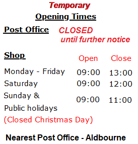 Baydon Store & Post Office opening times